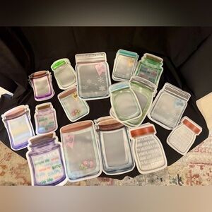 These are reusable mason jar zipper bags for food storage.